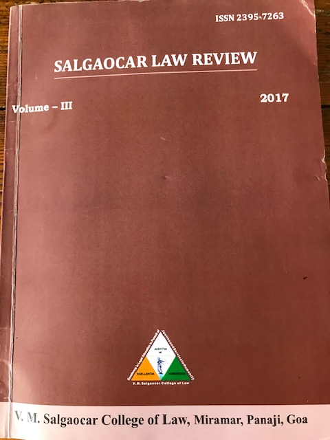Salgaocar Law Review Salgaocar Law Review